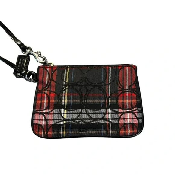 Coach Handbags - (1633) Coach Black and Red Small Wristlet